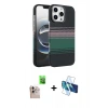 MARSİLYAN™- iPhone 16 Pro Max Kılıf Doruk Serisi - Siyah 3D Antistatik Seramik Nano Ekran Koruyucu + Raze Metal Kamera Lens - NLGY