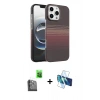 MARSİLYAN™- iPhone 16 Pro Max Kılıf Doruk Serisi - Siyah 3D Antistatik Seramik Nano Ekran Koruyucu + Raze Metal Kamera Lens - SH