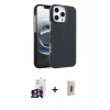 MARSİLYAN™- iPhone 16 Pro Max Kılıf Doruk Serisi - Siyah Bilvis 3D Cam Ekran Koruyucu + Bilvis Titan Kamera Lens - GS