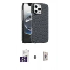 MARSİLYAN™- iPhone 16 Pro Max Kılıf Doruk Serisi - Siyah Bilvis 3D Cam Ekran Koruyucu + Bilvis Titan Kamera Lens - GS