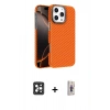 MARSİLYAN™- iPhone 16 Pro Max Kılıf Doruk Serisi - Siyah Bilvis 3D Cam Ekran Koruyucu + PVD Metal Kamera Lens - SH