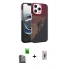 MARSİLYAN™- iPhone 16 Pro Max Kılıf Doruk Serisi - Siyah Bilvis 3D Cam Ekran Koruyucu + Raze Metal Kamera Lens - SH
