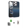 MARSİLYAN™- iPhone 16 Pro Max Kılıf Doruk Serisi - Siyah Bilvis 3D Cam Ekran Koruyucu + Raze Metal Kamera Lens - SH