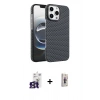 MARSİLYAN™- iPhone 16 Pro Max Kılıf Doruk Serisi - Siyah Bilvis 3D Cam Ekran Koruyucu + Bilvis Titan Kamera Lens - TMGI