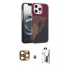 MARSİLYAN™- iPhone 16 Pro Max Kılıf Doruk Serisi - Siyah Bilvis 3X AR Hayalet Cam Ekran Koruyucu + Pers Alüminyum Kamera Lens - CLTM