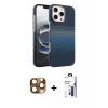 MARSİLYAN™- iPhone 16 Pro Max Kılıf Doruk Serisi - Siyah Bilvis 3X AR Hayalet Cam Ekran Koruyucu + Pers Alüminyum Kamera Lens - CLTM
