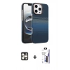 MARSİLYAN™- iPhone 16 Pro Max Kılıf Doruk Serisi - Siyah Bilvis 3X AR Hayalet Cam Ekran Koruyucu + PVD Metal Kamera Lens - GD