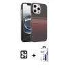MARSİLYAN™- iPhone 16 Pro Max Kılıf Doruk Serisi - Siyah Bilvis 3X AR Hayalet Cam Ekran Koruyucu + PVD Metal Kamera Lens - GD