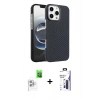 MARSİLYAN™- iPhone 16 Pro Max Kılıf Doruk Serisi - Siyah Bilvis 3X AR Hayalet Cam Ekran Koruyucu + Raze Metal Kamera Lens - BZ