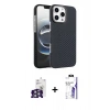 MARSİLYAN™- iPhone 16 Pro Max Kılıf Doruk Serisi - Siyah Bilvis 3X AR HD Cam Ekran Koruyucu + Bilvis Titan Kamera Lens - GS