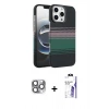 MARSİLYAN™- iPhone 16 Pro Max Kılıf Doruk Serisi - Siyah Bilvis 3X AR HD Cam Ekran Koruyucu + Pers Alüminyum Kamera Lens - GI