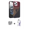 MARSİLYAN™- iPhone 16 Pro Max Kılıf Doruk Serisi - Siyah Bilvis 3X AR HD Cam Ekran Koruyucu + Pers Alüminyum Kamera Lens - GI