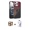 MARSİLYAN™- iPhone 16 Pro Max Kılıf Doruk Serisi - Siyah Bilvis 3X AR HD Cam Ekran Koruyucu + Pers Alüminyum Kamera Lens - CLTM