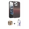MARSİLYAN™- iPhone 16 Pro Max Kılıf Doruk Serisi - Siyah Bilvis 3X AR HD Cam Ekran Koruyucu + Pers Alüminyum Kamera Lens - CLTM