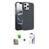 MARSİLYAN™- iPhone 16 Pro Max Kılıf Doruk Serisi - Siyah Bilvis 3X AR HD Cam Ekran Koruyucu + Raze Metal Kamera Lens - CLTM