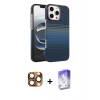 MARSİLYAN™- iPhone 16 Pro Max Kılıf Doruk Serisi - Siyah Bilvis 5in1 3D Magic Cam Ekran Koruyucu + Pers Alüminyum Kamera Lens - CLTM