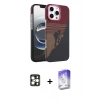 MARSİLYAN™- iPhone 16 Pro Max Kılıf Doruk Serisi - Siyah Bilvis 5in1 3D Magic Cam Ekran Koruyucu + PVD Metal Kamera Lens - GD