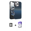 MARSİLYAN™- iPhone 16 Pro Max Kılıf Doruk Serisi - Siyah Bilvis 5in1 3D Magic Cam Ekran Koruyucu + PVD Metal Kamera Lens - GS