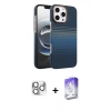 MARSİLYAN™- iPhone 16 Pro Max Kılıf Doruk Serisi - Siyah Bilvis 5in1 3D Magic Cam Ekran Koruyucu + Pers Alüminyum Kamera Lens - GS