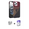 MARSİLYAN™- iPhone 16 Pro Max Kılıf Doruk Serisi - Siyah Bilvis 5in1 3D Magic Cam Ekran Koruyucu + Pers Alüminyum Kamera Lens - GS