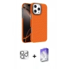 MARSİLYAN™- iPhone 16 Pro Max Kılıf Doruk Serisi - Siyah Bilvis 5in1 3D Magic Cam Ekran Koruyucu + Pers Alüminyum Kamera Lens - GS