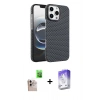 MARSİLYAN™- iPhone 16 Pro Max Kılıf Doruk Serisi - Siyah Bilvis 5in1 3D Magic Cam Ekran Koruyucu + Raze Metal Kamera Lens - NLGY