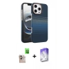 MARSİLYAN™- iPhone 16 Pro Max Kılıf Doruk Serisi - Siyah Bilvis 5in1 3D Magic Cam Ekran Koruyucu + Raze Metal Kamera Lens - NLGY
