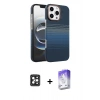 MARSİLYAN™- iPhone 16 Pro Max Kılıf Doruk Serisi - Siyah Bilvis 5in1 3D Magic Cam Ekran Koruyucu + PVD Metal Kamera Lens - SH