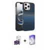 MARSİLYAN™- iPhone 16 Pro Max Kılıf Doruk Serisi - Siyah Bilvis 5in1 3D Magic Cam Ekran Koruyucu + Siyah Bilvis Titan Kamera Lens