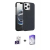 MARSİLYAN™- iPhone 16 Pro Max Kılıf Doruk Serisi - Siyah Bilvis 5in1 3D Magic Cam Ekran Koruyucu + Bilvis Titan Kamera Lens - TMGI