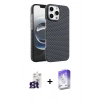 MARSİLYAN™- iPhone 16 Pro Max Kılıf Doruk Serisi - Siyah Bilvis 5in1 3D Magic Cam Ekran Koruyucu + Bilvis Titan Kamera Lens - TMGI