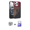 MARSİLYAN™- iPhone 16 Pro Max Kılıf Doruk Serisi - Siyah Bilvis 5in1 5D Magic Hayalet Cam Ekran Koruyucu + Pers Alüminyum Kamera Lens - GI