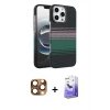 MARSİLYAN™- iPhone 16 Pro Max Kılıf Doruk Serisi - Siyah Bilvis 5in1 5D Magic Hayalet Cam Ekran Koruyucu + Çöl Titanyum Pers Alüminyum Kamera Lens
