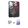 MARSİLYAN™- iPhone 16 Pro Max Kılıf Doruk Serisi - Siyah Bilvis 5in1 5D Magic Hayalet Cam Ekran Koruyucu + Pers Alüminyum Kamera Lens - GS