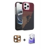 MARSİLYAN™- iPhone 16 Pro Max Kılıf Doruk Serisi - Siyah Bilvis 5in1 5D Magic Hayalet Cam Ekran Koruyucu + Çöl Titanyum Pers Alüminyum Kamera Lens