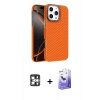 MARSİLYAN™- iPhone 16 Pro Max Kılıf Doruk Serisi - Siyah Bilvis 5in1 5D Magic Hayalet Cam Ekran Koruyucu + PVD Metal Kamera Lens - GS