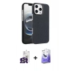 MARSİLYAN™- iPhone 16 Pro Max Kılıf Doruk Serisi - Siyah Bilvis 5in1 5D Magic Hayalet Cam Ekran Koruyucu + Bilvis Titan Kamera Lens - GS