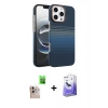 MARSİLYAN™- iPhone 16 Pro Max Kılıf Doruk Serisi - Siyah Bilvis 5in1 5D Magic Hayalet Cam Ekran Koruyucu + Natural Grey Raze Metal Kamera Lens