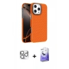 MARSİLYAN™- iPhone 16 Pro Max Kılıf Doruk Serisi - Siyah Bilvis 5in1 5D Magic Hayalet Cam Ekran Koruyucu + Pers Alüminyum Kamera Lens - GS