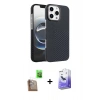 MARSİLYAN™- iPhone 16 Pro Max Kılıf Doruk Serisi - Siyah Bilvis 5in1 5D Magic Hayalet Cam Ekran Koruyucu + Raze Metal Kamera Lens - CLTM
