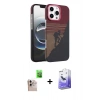 MARSİLYAN™- iPhone 16 Pro Max Kılıf Doruk Serisi - Siyah Bilvis 5in1 5D Magic Hayalet Cam Ekran Koruyucu + Natural Grey Raze Metal Kamera Lens
