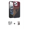 MARSİLYAN™- iPhone 16 Pro Max Kılıf Doruk Serisi - Siyah Bilvis Hayalet Cam Ekran Koruyucu + Pers Alüminyum Kamera Lens - GS