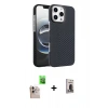 MARSİLYAN™- iPhone 16 Pro Max Kılıf Doruk Serisi - Siyah Bilvis Hayalet Cam Ekran Koruyucu + Raze Metal Kamera Lens - NLGY