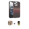 MARSİLYAN™- iPhone 16 Pro Max Kılıf Doruk Serisi - Siyah Buffer Cam Ekran Koruyucu + Çöl Titanyum Pers Alüminyum Kamera Lens