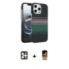 MARSİLYAN™- iPhone 16 Pro Max Kılıf Doruk Serisi - Siyah Buffer Cam Ekran Koruyucu + PVD Metal Kamera Lens - GD
