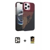 MARSİLYAN™- iPhone 16 Pro Max Kılıf Doruk Serisi - Siyah Buffer Cam Ekran Koruyucu + PVD Metal Kamera Lens - GD