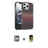 MARSİLYAN™- iPhone 16 Pro Max Kılıf Doruk Serisi - Siyah Buffer Cam Ekran Koruyucu + PVD Metal Kamera Lens - GD