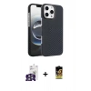 MARSİLYAN™- iPhone 16 Pro Max Kılıf Doruk Serisi - Siyah Buffer Cam Ekran Koruyucu + Bilvis Titan Kamera Lens - GS