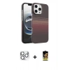 MARSİLYAN™- iPhone 16 Pro Max Kılıf Doruk Serisi - Siyah Buffer Cam Ekran Koruyucu + Pers Alüminyum Kamera Lens - GS