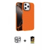 MARSİLYAN™- iPhone 16 Pro Max Kılıf Doruk Serisi - Siyah Buffer Cam Ekran Koruyucu + Pers Alüminyum Kamera Lens - GI